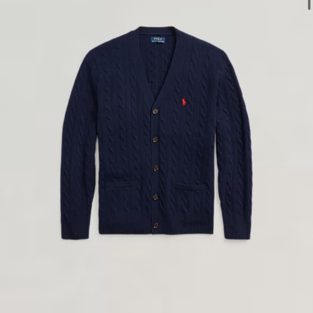 폴로 랄프로렌 케이블 울 캐시미어 가디건 L(QR정품)