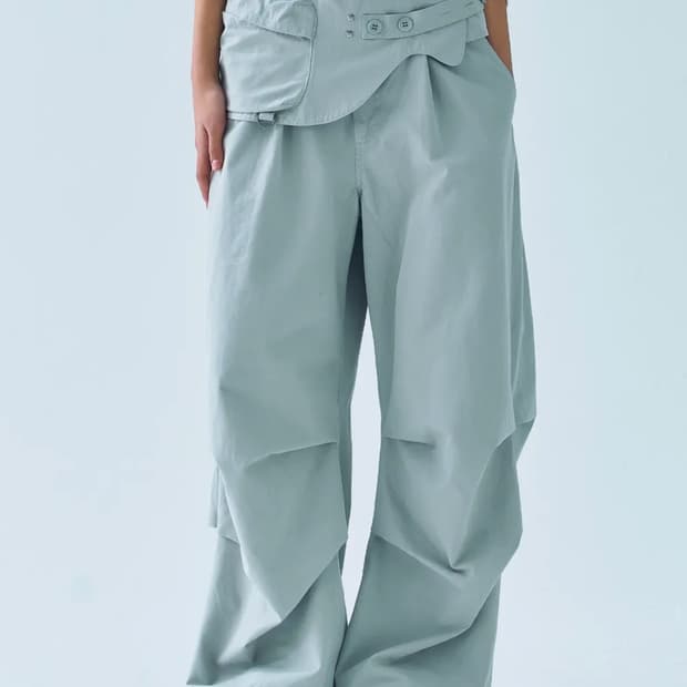 뚜오미오 벨트 백 와이드 팬츠