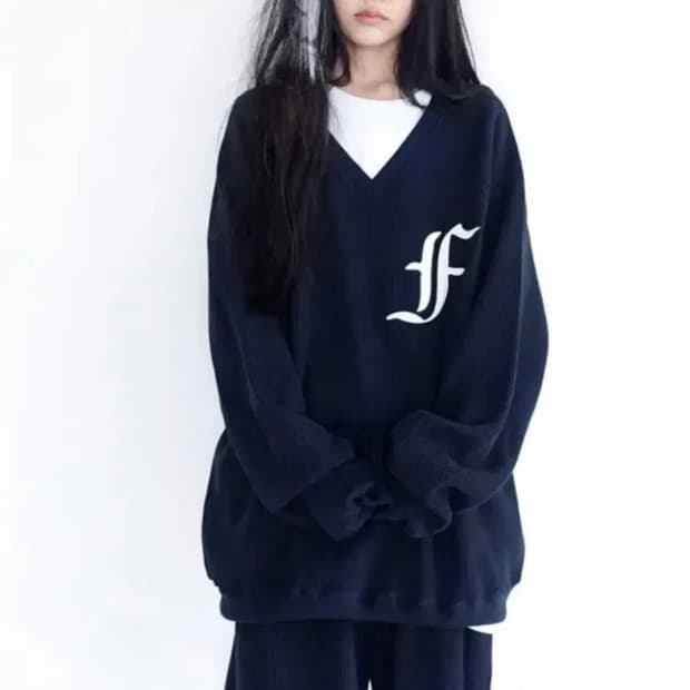 구해요) 샵페어리 와플 맨투맨 네이비