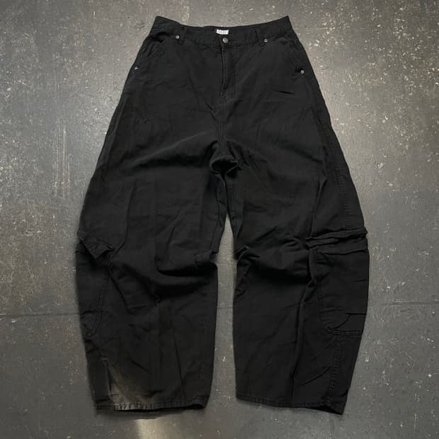 M IONE 와이드 카고 데님팬츠