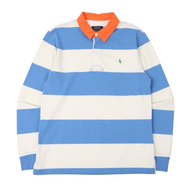 폴로 랄프로렌 럭비 블루 스트라이프 롱슬리브