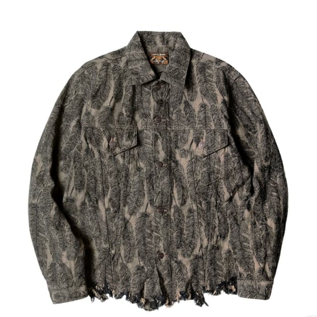 캐피탈 12온즈 맥파이 데님 3세대 페더 자켓 블랙 베이지 4사이즈