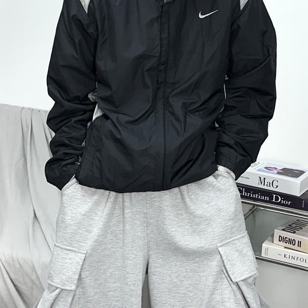 나이키 00s  블랙 그레이 바람막이 2XL