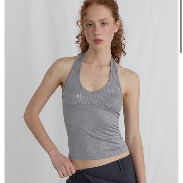 오데스 홀터넥 SPARKLE HALTER TOP - GREY