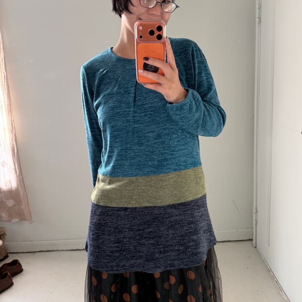 일본빈티지 모리 청록 롱니트