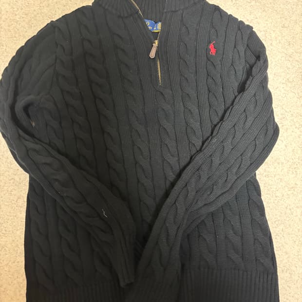 폴로 하프집업 니트