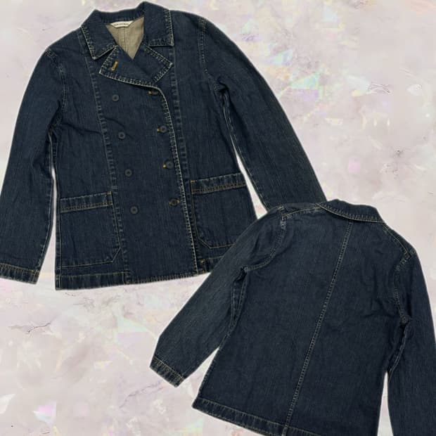 Feel and Ease 일본 버튼 데님 자켓 워싱 중청 보헤미안 정장