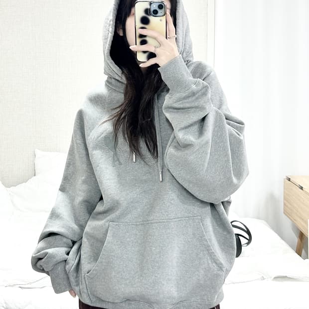 아미 스몰로고 그레이 헤비스웻 후드