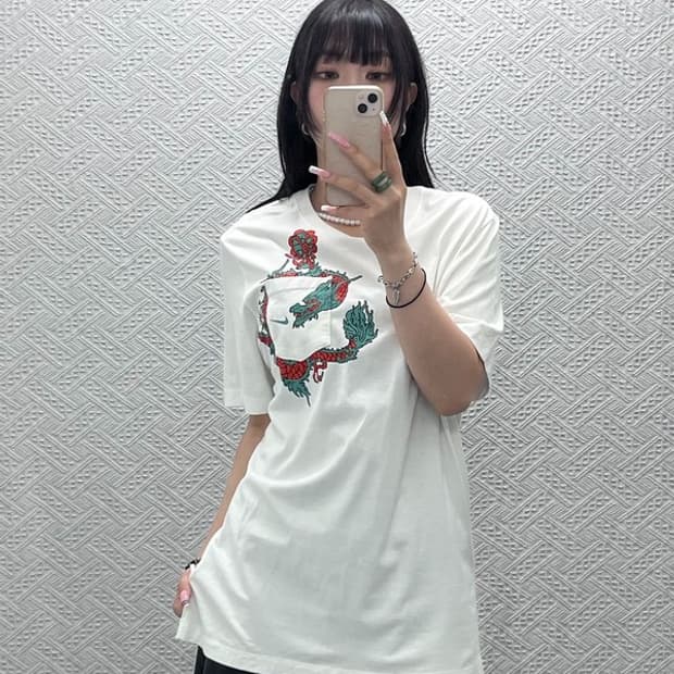나이키 빈티지 올드스쿨 오리엔탈 드래곤 포켓 반팔티 XL C12459