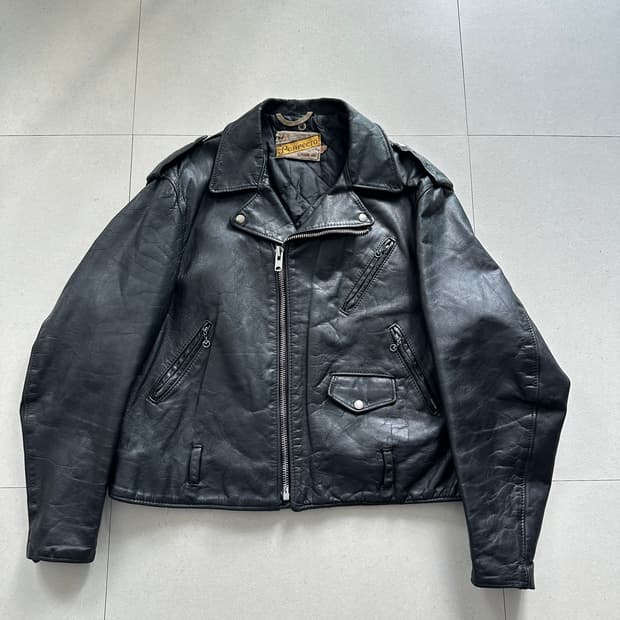 70s [희귀/52] 쇼트 퍼펙토 618 빈티지 레더 자켓