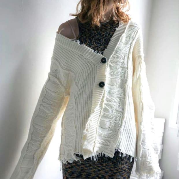Perverze wave crash knit cardigan 
