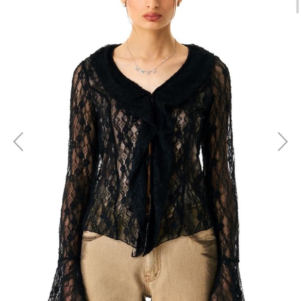 Badee Venus Frill Cardigan Black