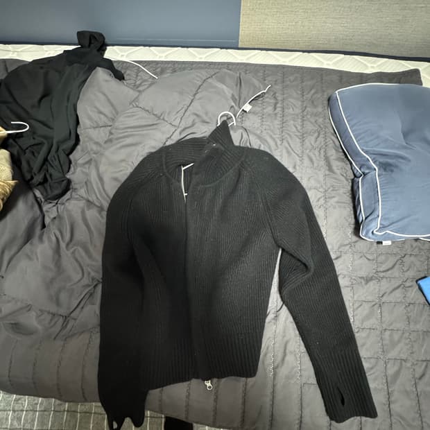 토니웩 사선 니트 집업m