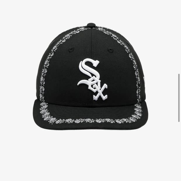 MLB 시카고 화이트삭스 로즈 임브로이더리 로우 프로파일 피티드캡 블랙