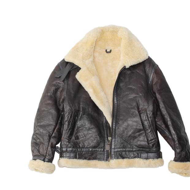 1990s USA 쉽스킨 B-3 폭격기 무스탕 시어링 자켓