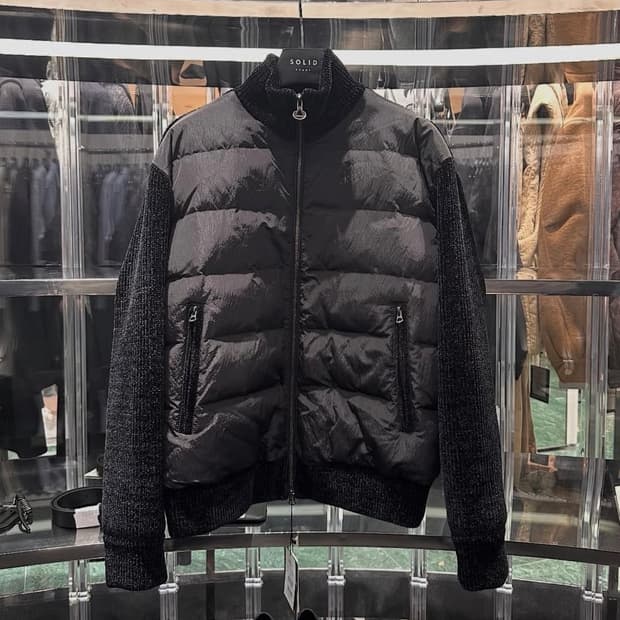 솔리드옴므 25fw 벨벳 니트 패딩 50