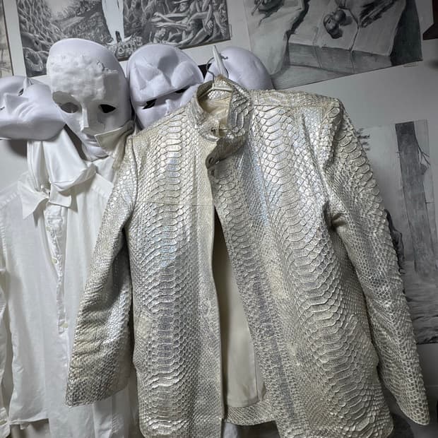Reticulated Python Skin Leather Jacket