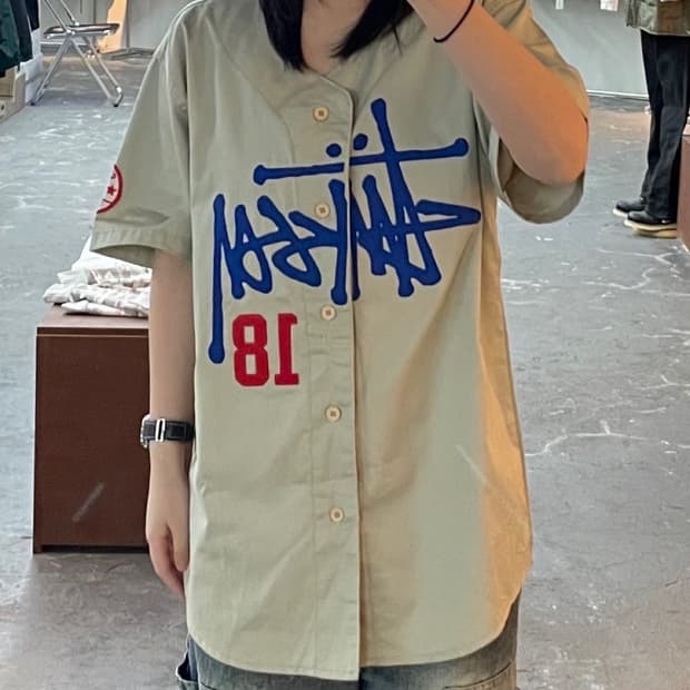 스투시 90s 올드스쿨 베이스볼 반팔 져지 H1517