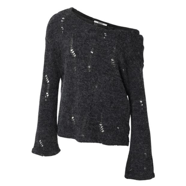  구해요!)카키포인트 데미지 니트 Damage Punching Knit 