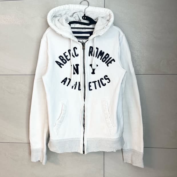 아베크롬비 스펠로고 화이트 대장 후드집업 (L) 