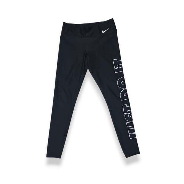 나이키 우먼스 파워타이트 폴리 Just Do It 블랙 레깅스