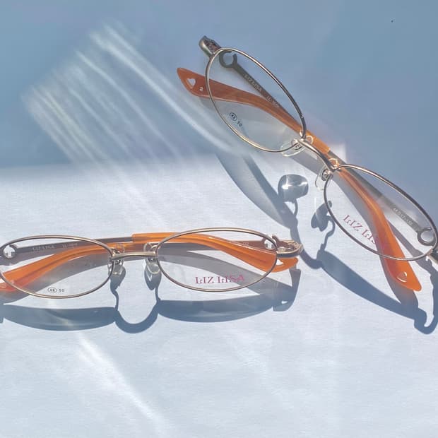 금테+오렌지브라운_ 리즈리사 안경 긱시크_ 윙 하트 🧡🪽 라떼갸루