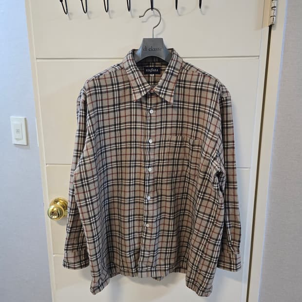 순모 체크 셔츠 XL