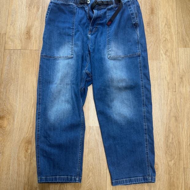 그라미치 루즈 테이퍼드 스트레치 데님 팬츠 dark used XL