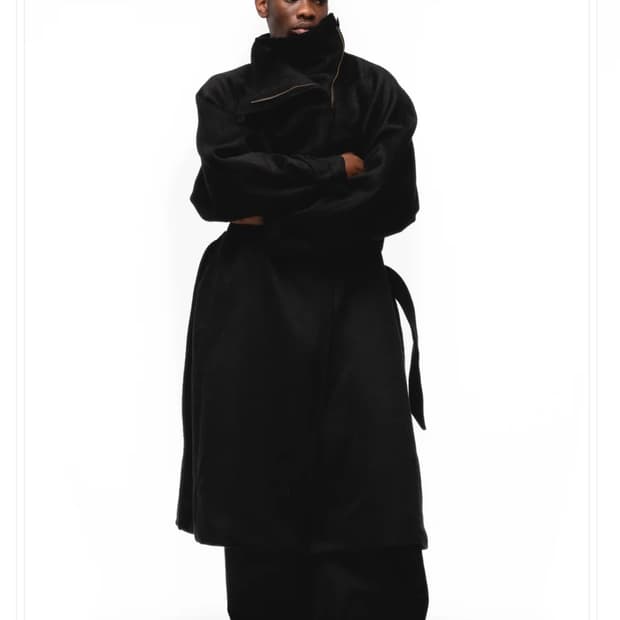 NO/FAITH STUDIOS WOOL COAT BLACK