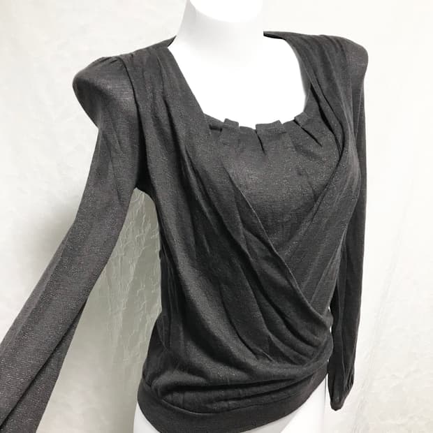 빈티지 오즈세컨 드레이프 글리터 롱슬리브 탑