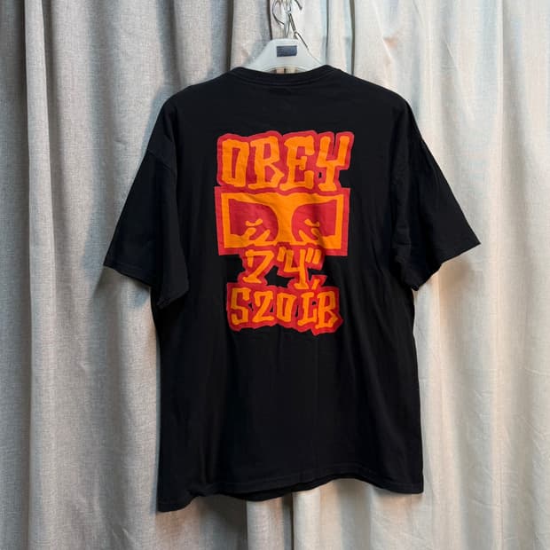 [110] 오베이 OBEY 블랙 반팔 라운드 티셔츠
