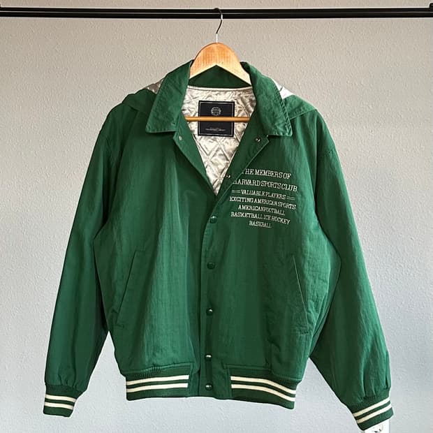 [M]JPN 하버드 대학교 스포츠 클럽 패디드 나일론 바시티 자켓