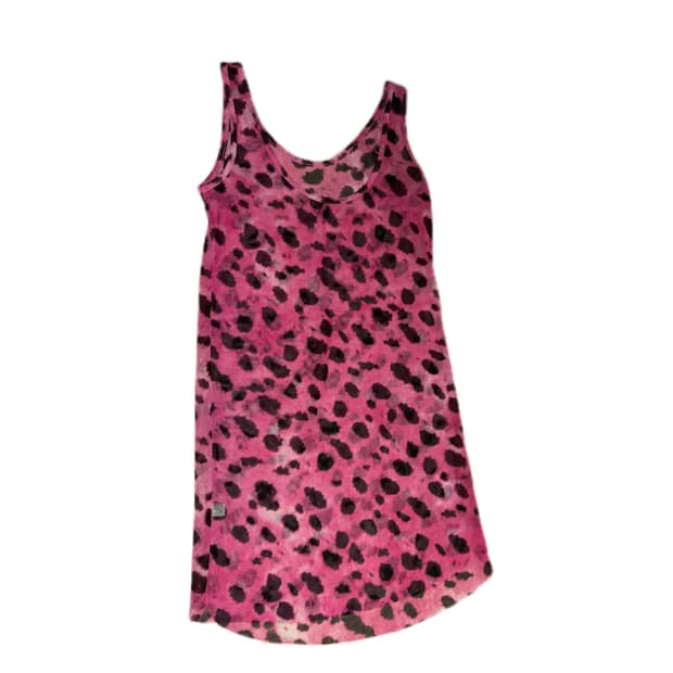 호피 시스루 슬리브리스 나시 갸루 y2k 펑크 일본 빈티지 서브컬쳐