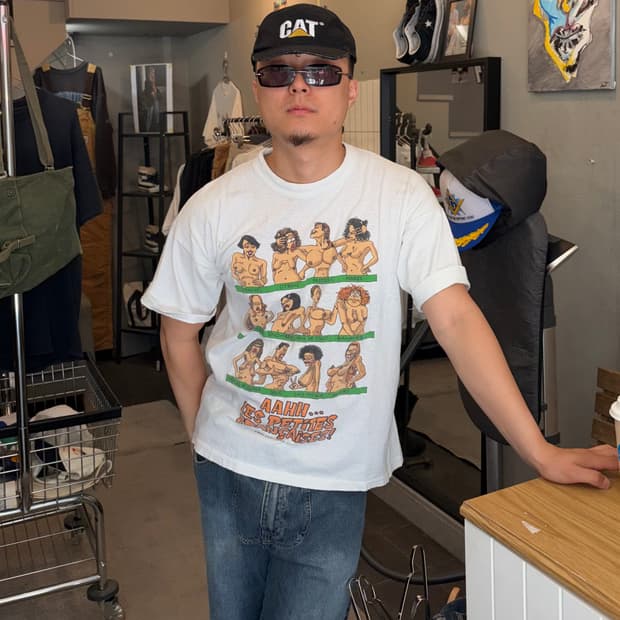 80-90‘s France Erotic cartoon print T