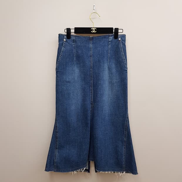 미샤 MICHAA 2021 워싱 데님 머메이드 롱 스커트 70-91사이즈