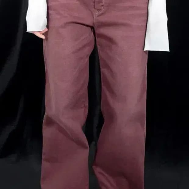 샵페어리 washed cut off pants wine
