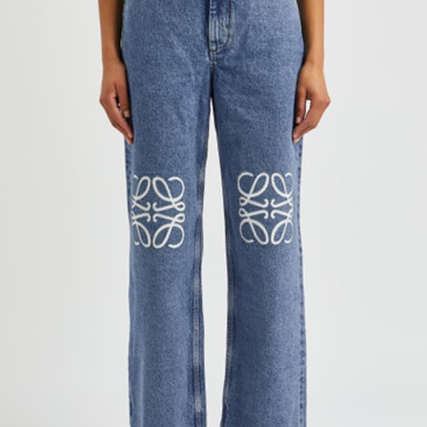 로에베 아나그램 로고 배기핏 데님 진