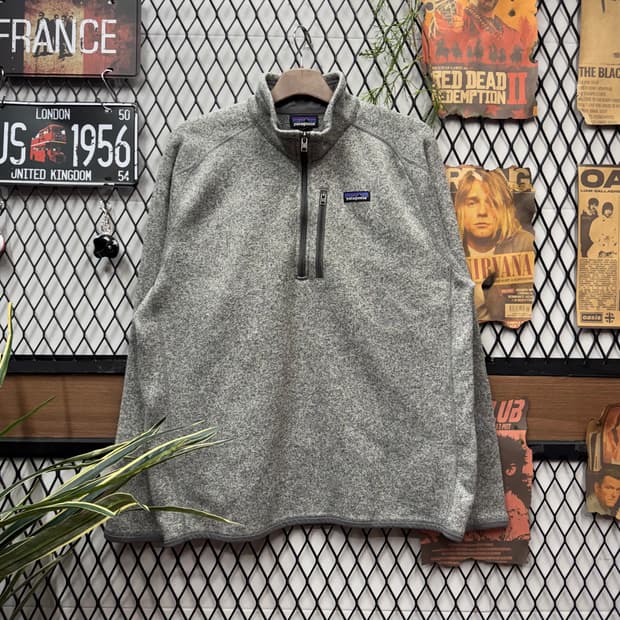 파타고니아 베타 스웨터 하프 집업 전면 집업 포켓 포인트 그레이