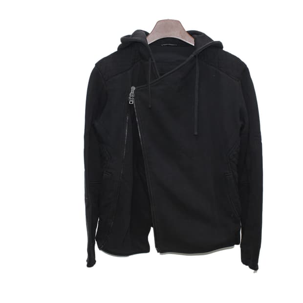 Balmain 발망 파이톤 사선 지퍼 바이커 비대칭 후드 집업