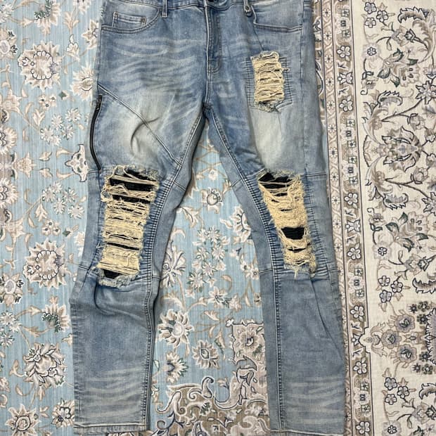 하이퍼데님 라이트 블루 로지 진 38