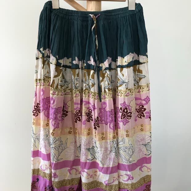 모리걸 패턴 롱스커트