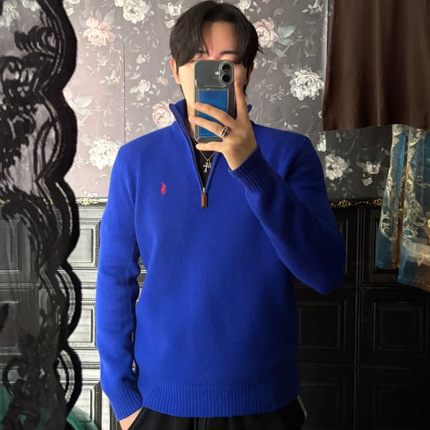 a144) 폴로랄프로렌 포니 반집업 니트