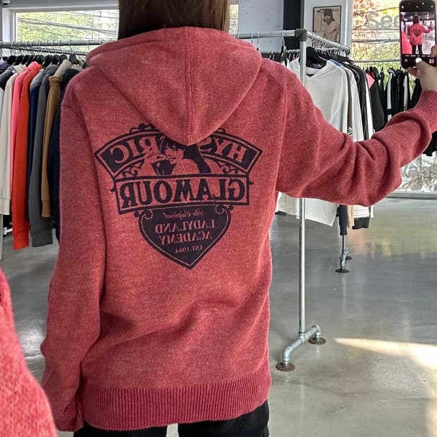 히스테릭글래머 히스걸 프리미엄 니트후드집업