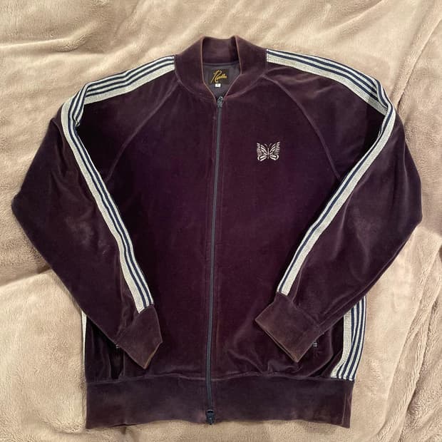 니들스 립 칼라 트랙 자켓 벨루어 버건디