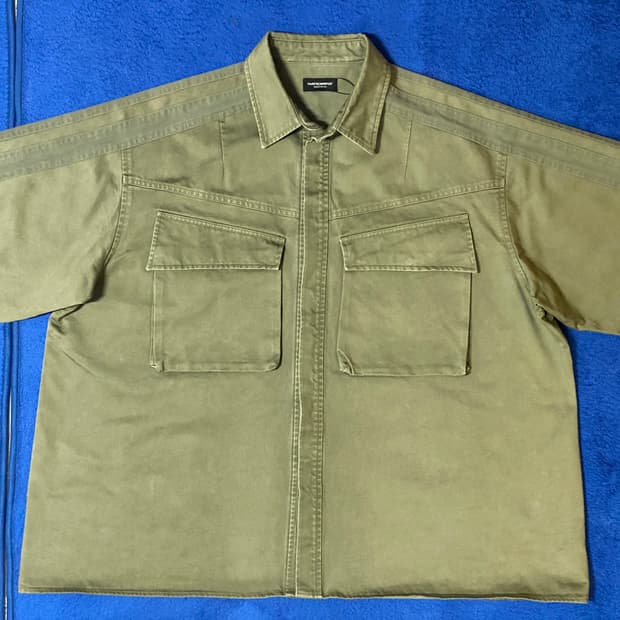 FARFROMWHAT 파프롬왓 피아카이브 오버사이즈 워크 셔츠 올리브2