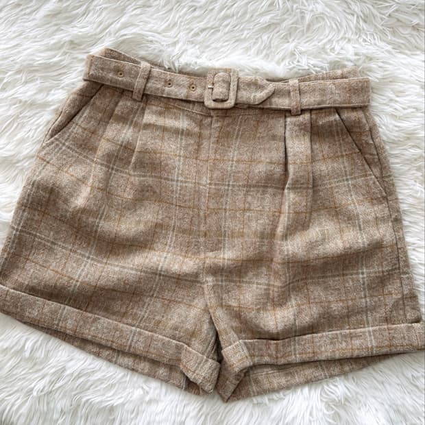 cecil mcbee 세실맥비 라떼맛 쿠키도우 체크 쇼츠 반바지