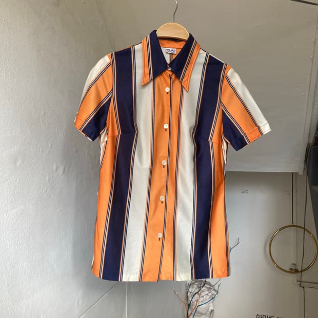 y2k 슬림핏 스트라이프 셔츠