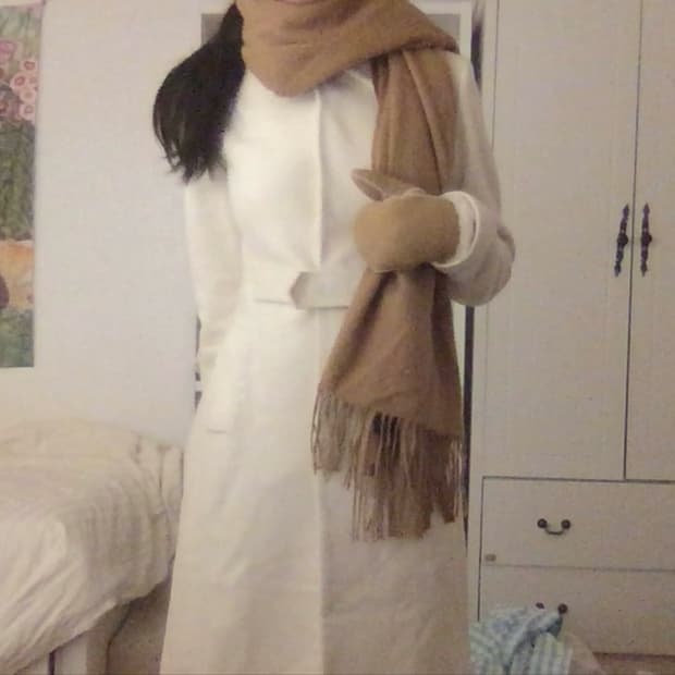 Moda International ivory wool long coat