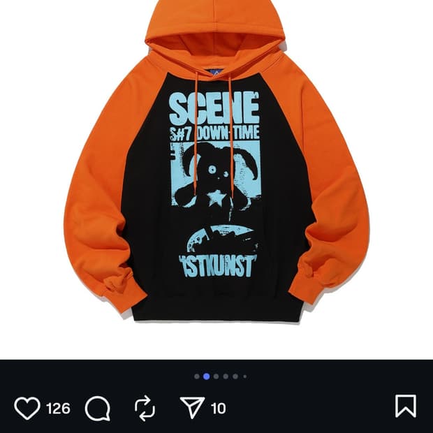 이스트쿤스트 후드 오렌지색 m사이즈