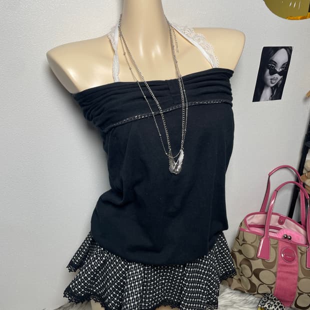 오네 갸루 블랙 탱크탑